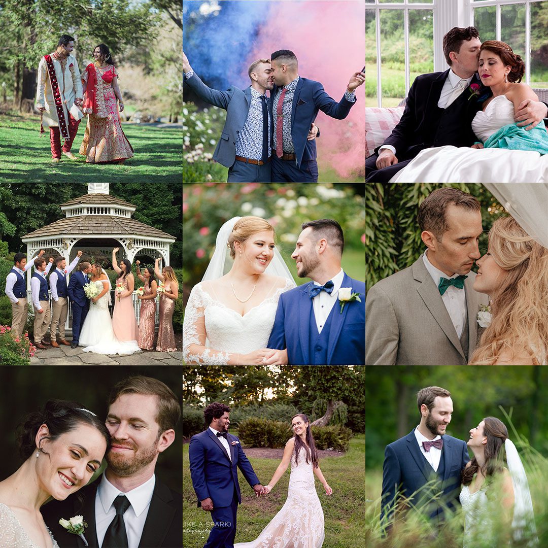 collage of couples from nine 2018 weddings